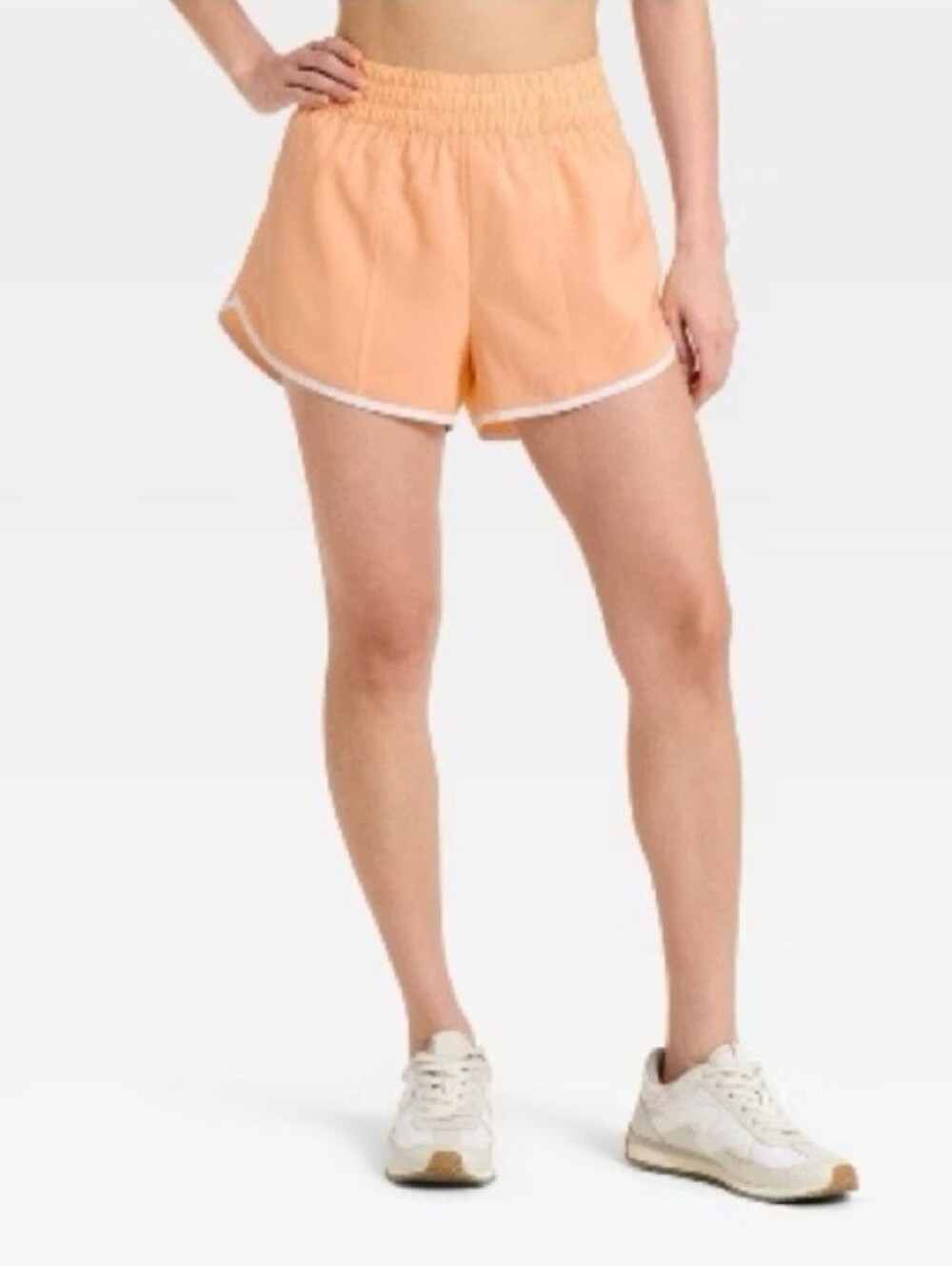Women's Woven Mid-Rise Run Shorts 3" - All In Motion Melon Orange